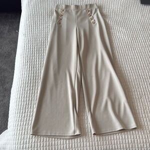 H&M beige high rise ankle flare pant size small